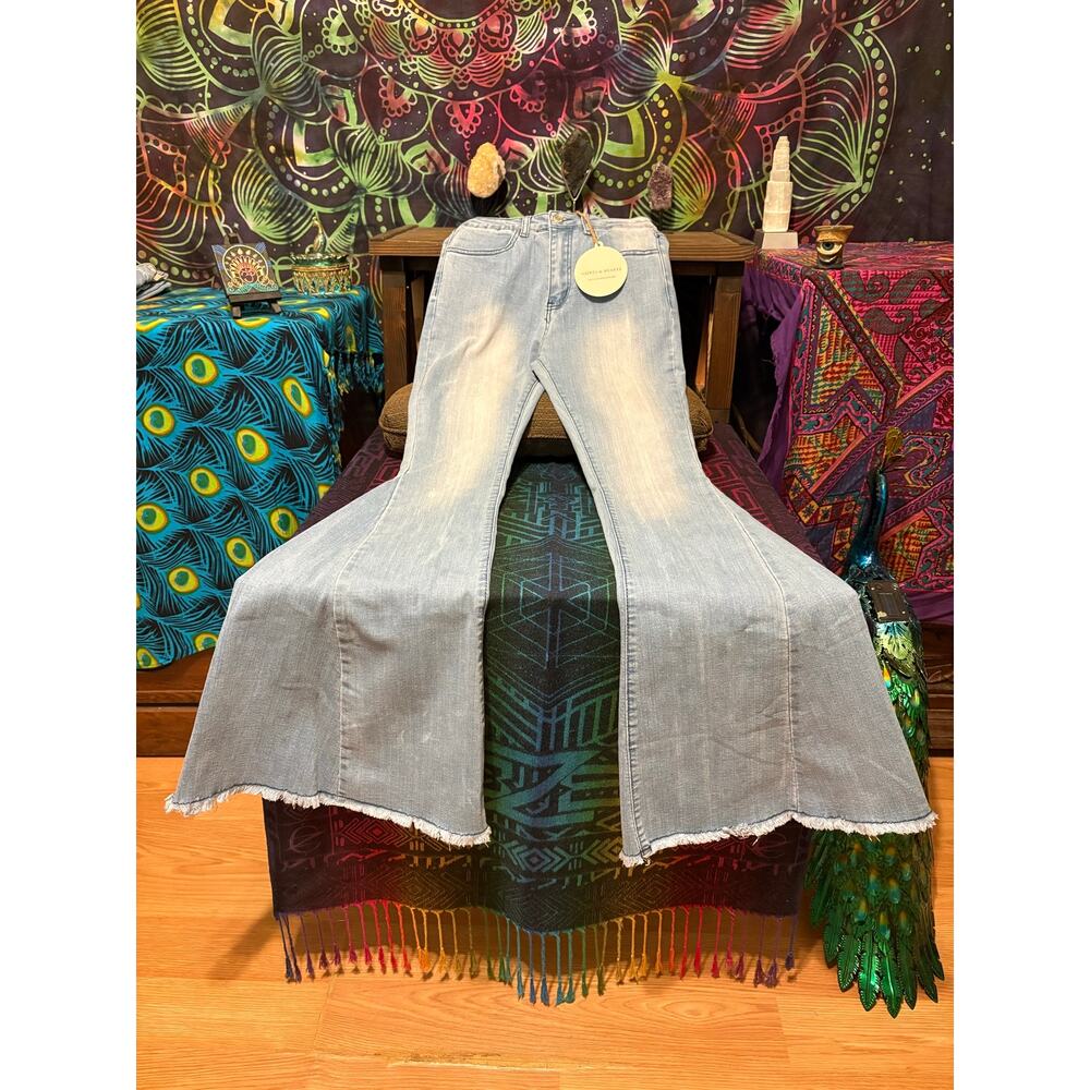 Saints and Hearts Bell Bottoms